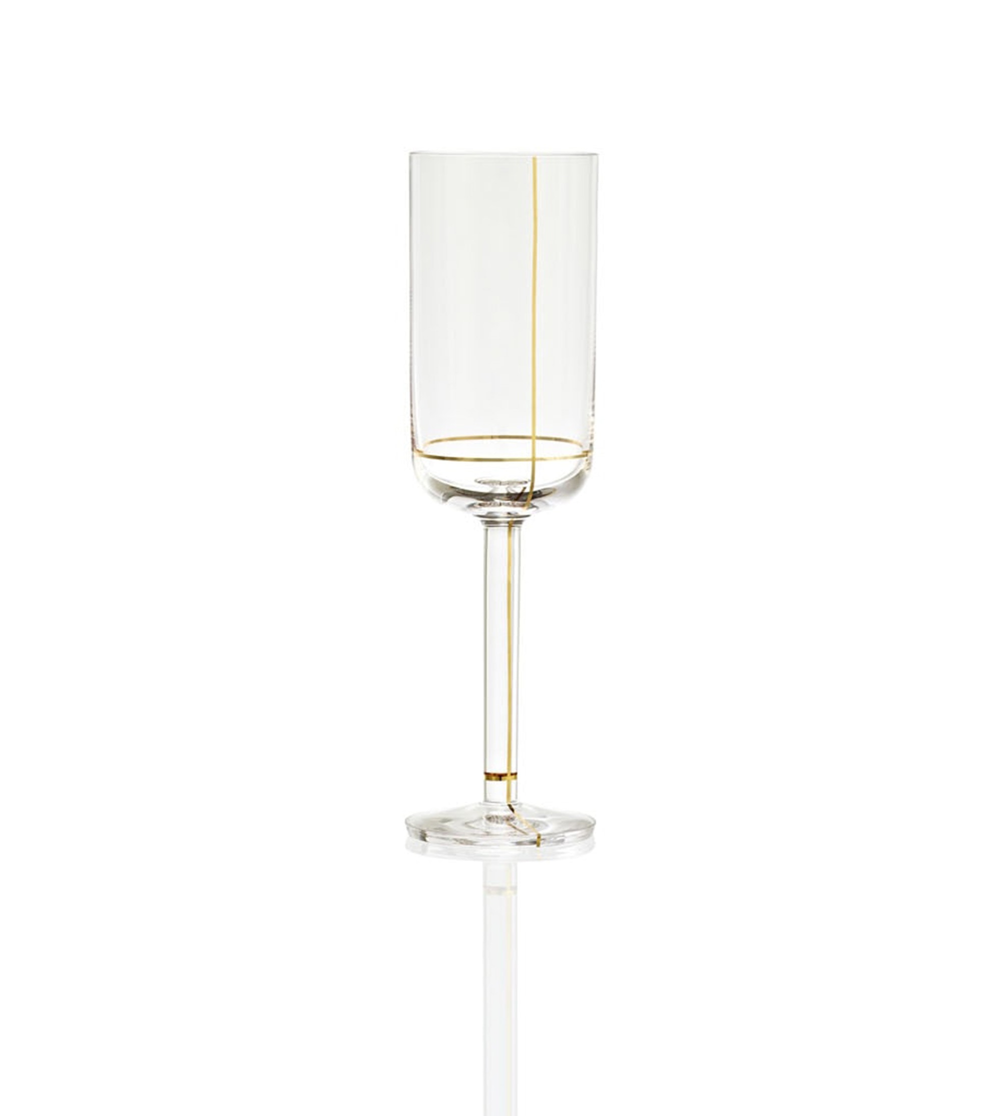 Verre Champagne Colour Glass gold line TU Hay BLOU