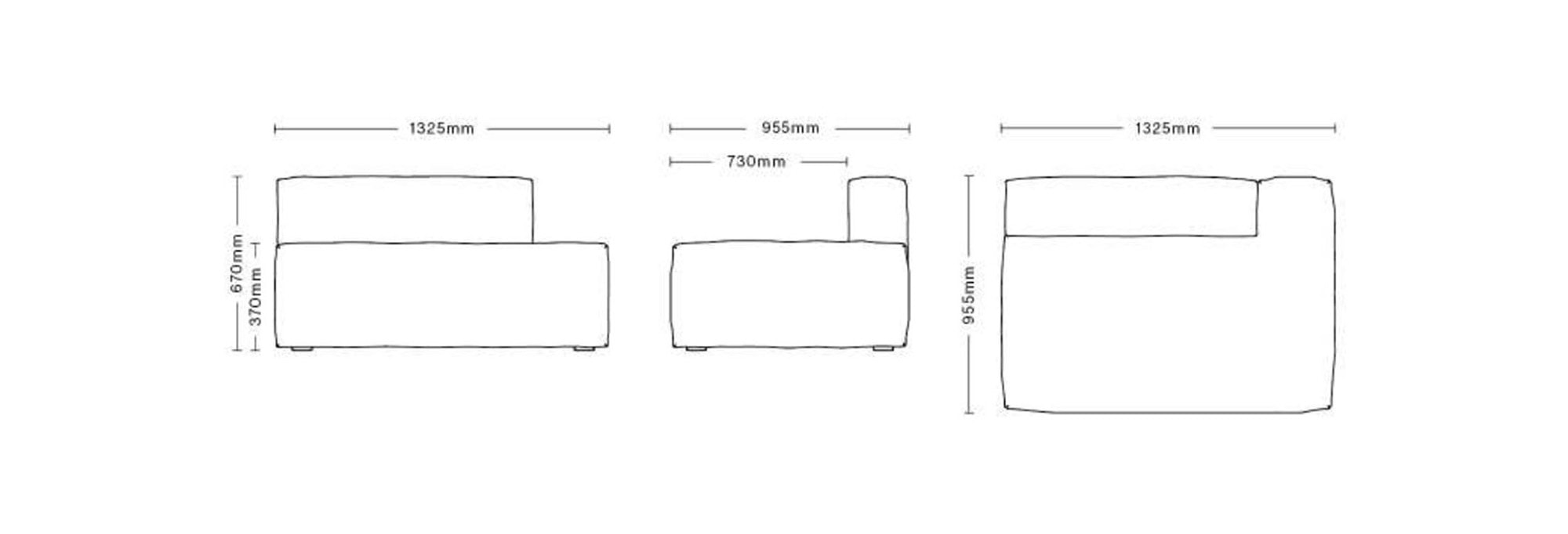 Mags Soft lounge module (left armset) art S9302
