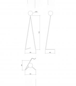 Lampadaire One Globe base en angle