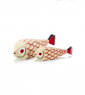 Poupée en bois / Wooden Dolls Mother Fish & Child
