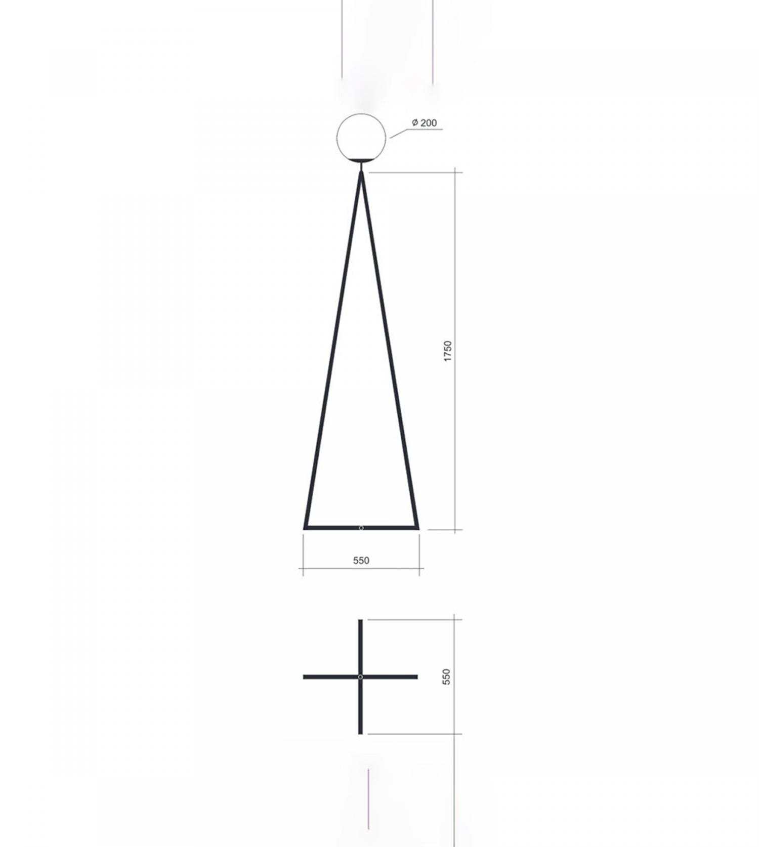 Lampadaire One Globe base en croix