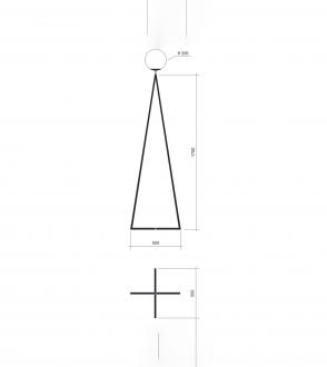 Lampadaire One Globe base en croix