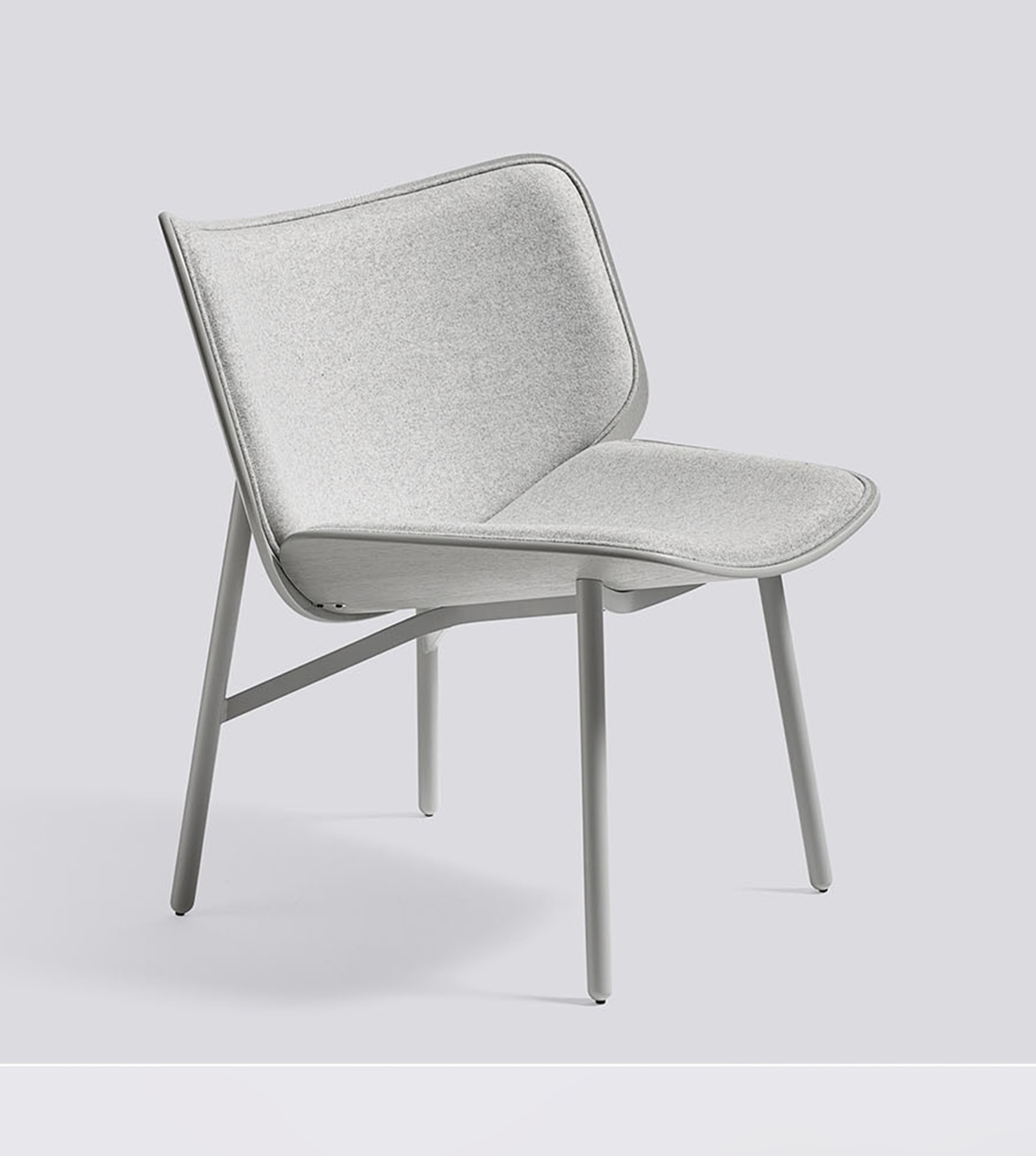 fauteuil dapper pied gris clair coque chêne teinté gris - tapissé en divina mélange 120