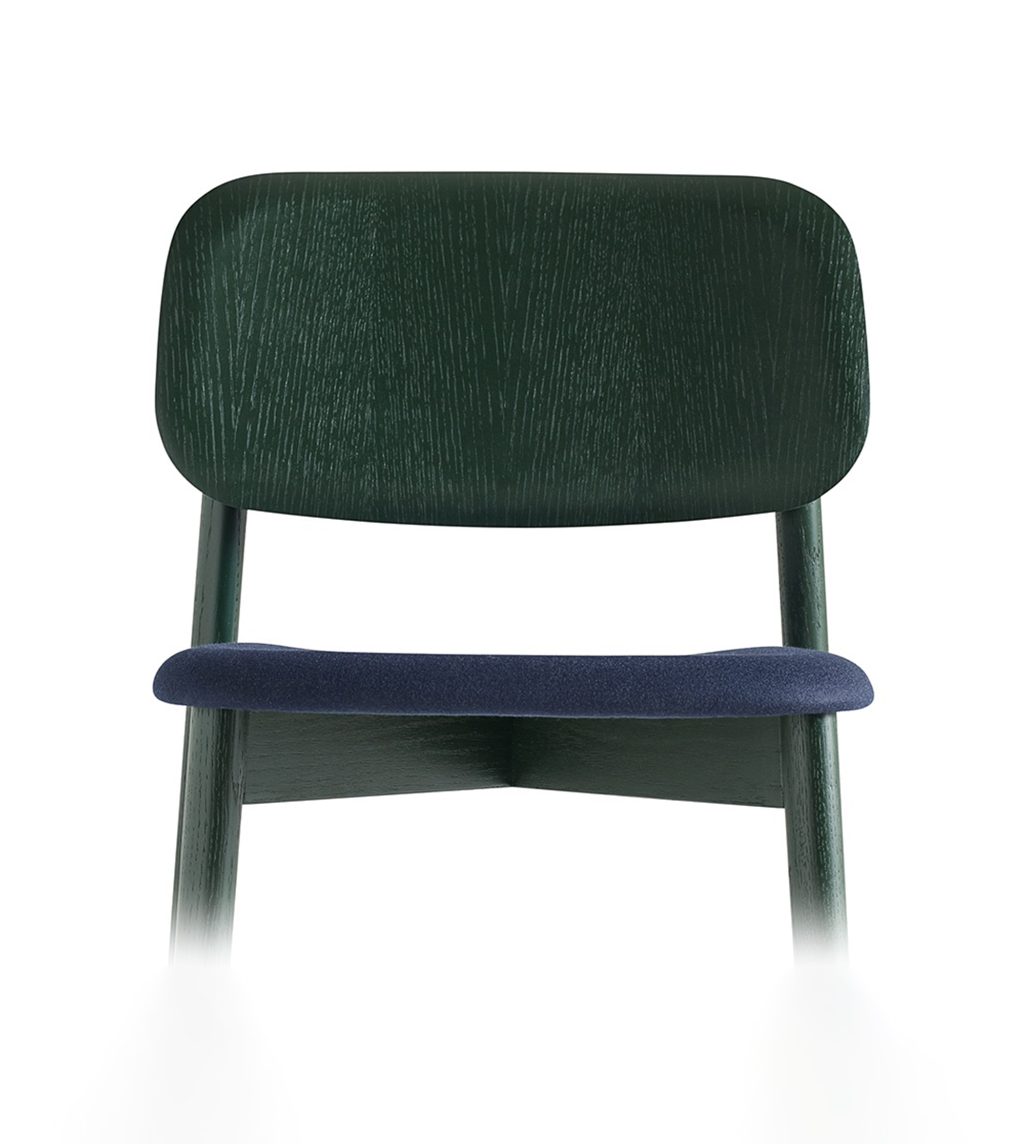 Chaise soft edge 12  tapissée en tissu forest nap 792 - pieds bois teinté vert