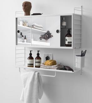 Cabinet 2 portes coulissantes miroir - 78x20cm