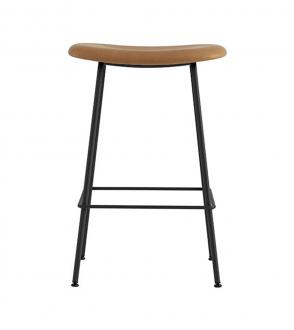 Tabouret Fiber - Piètement tubulaire - H65cm - Tapissé