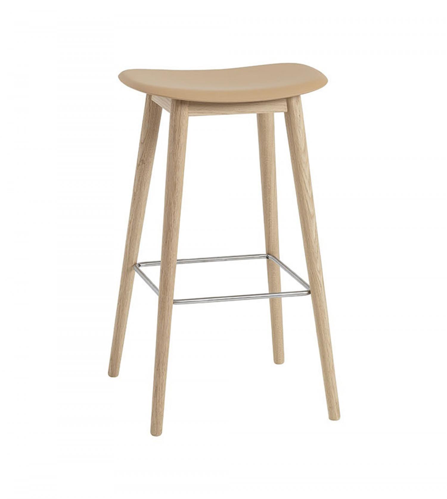 Tabouret Fiber - H75 - Piètement bois