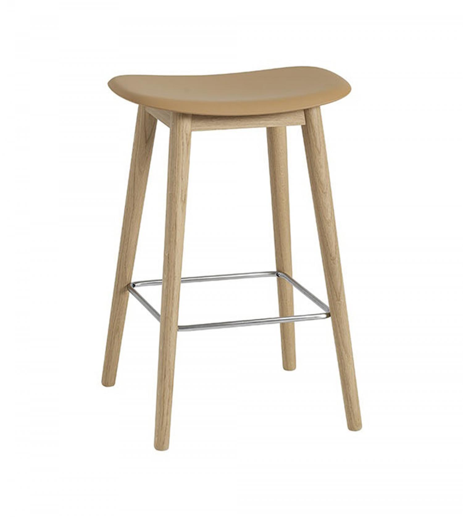 Tabouret Fiber - H65 - Piètement bois