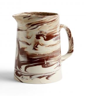 Pichet en porcelaine et grès blanc effet marbré / Marbled Jug