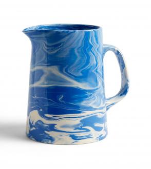 Pichet en porcelaine et grès blanc effet marbré / Marbled Jug