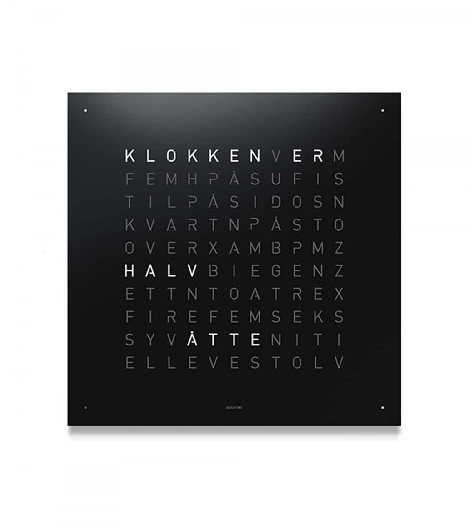 Horloge Qlocktwo Classic Black pepper BLOU