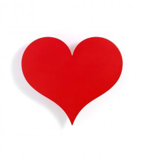 Relief mural en forme de petit coeur rouge / Metal Wall Relief Little Heart