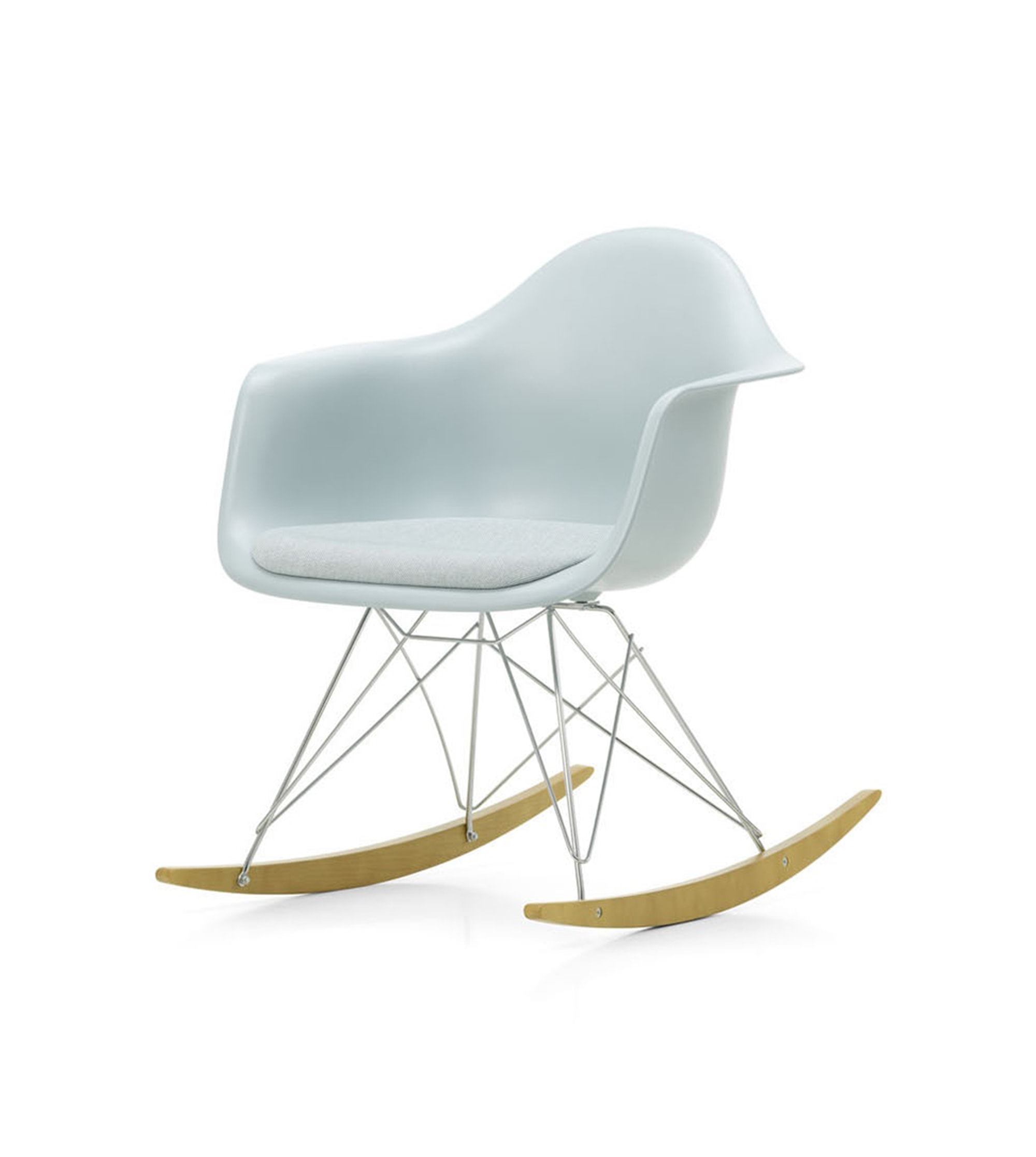 Fauteuil à bascule - Eames Plastic Armchair RAR - assise tapissée