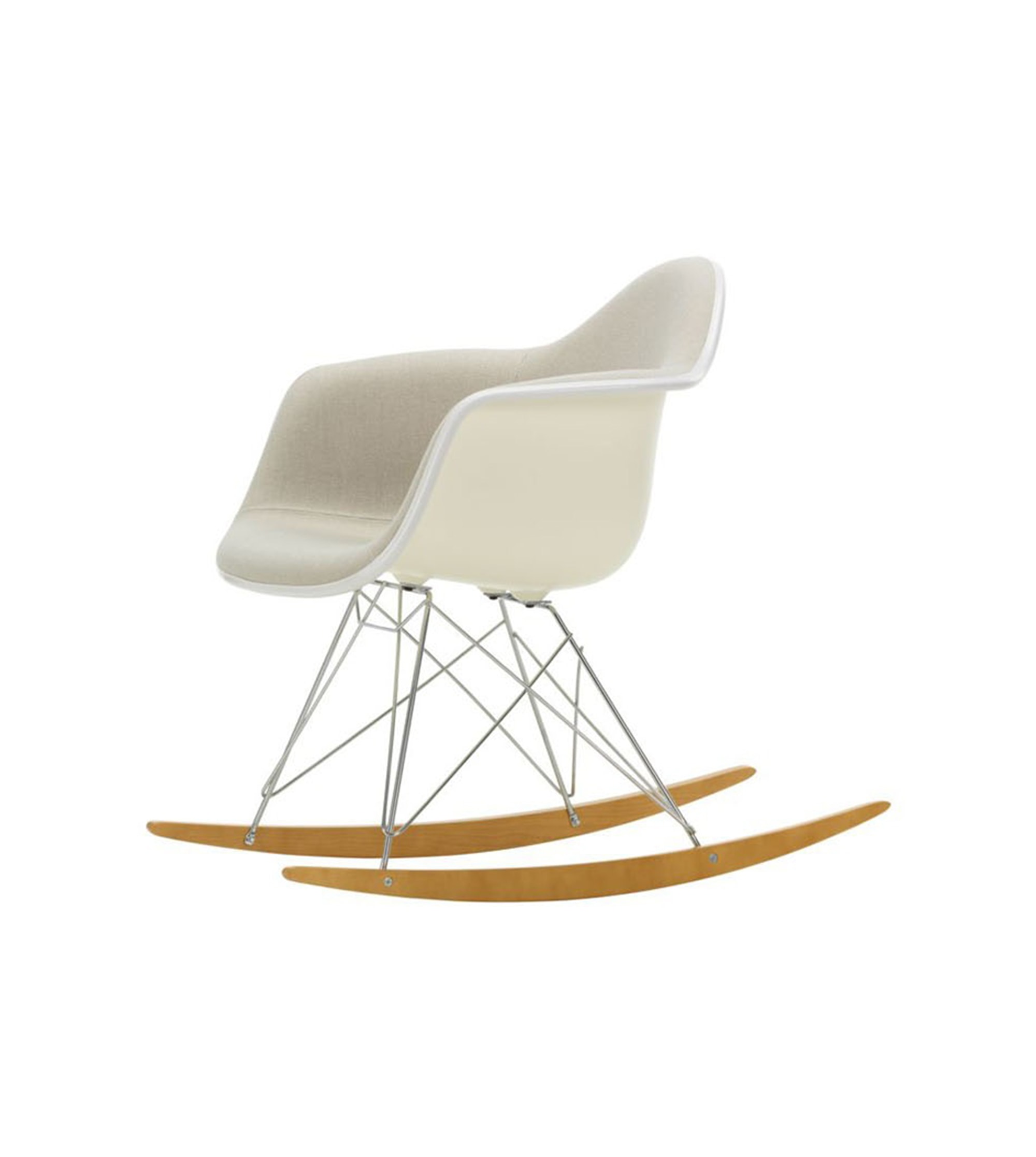 Fauteuil à bascule - Eames plastic armchair RAR - Entièrement tapissé