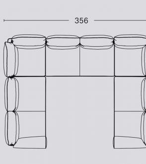 Canapé d'angle doucle Pandarine / Accoudoir cylindrique