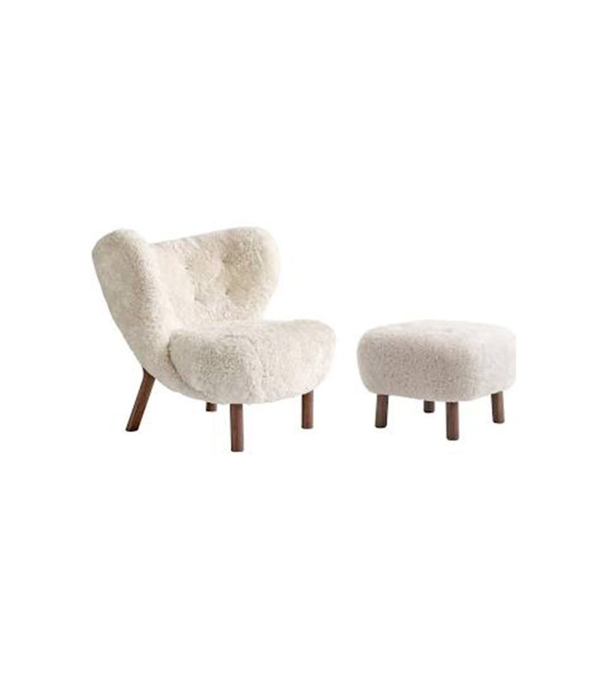 Fauteuil + Ottoman Little Petra en laine de mouton VB1