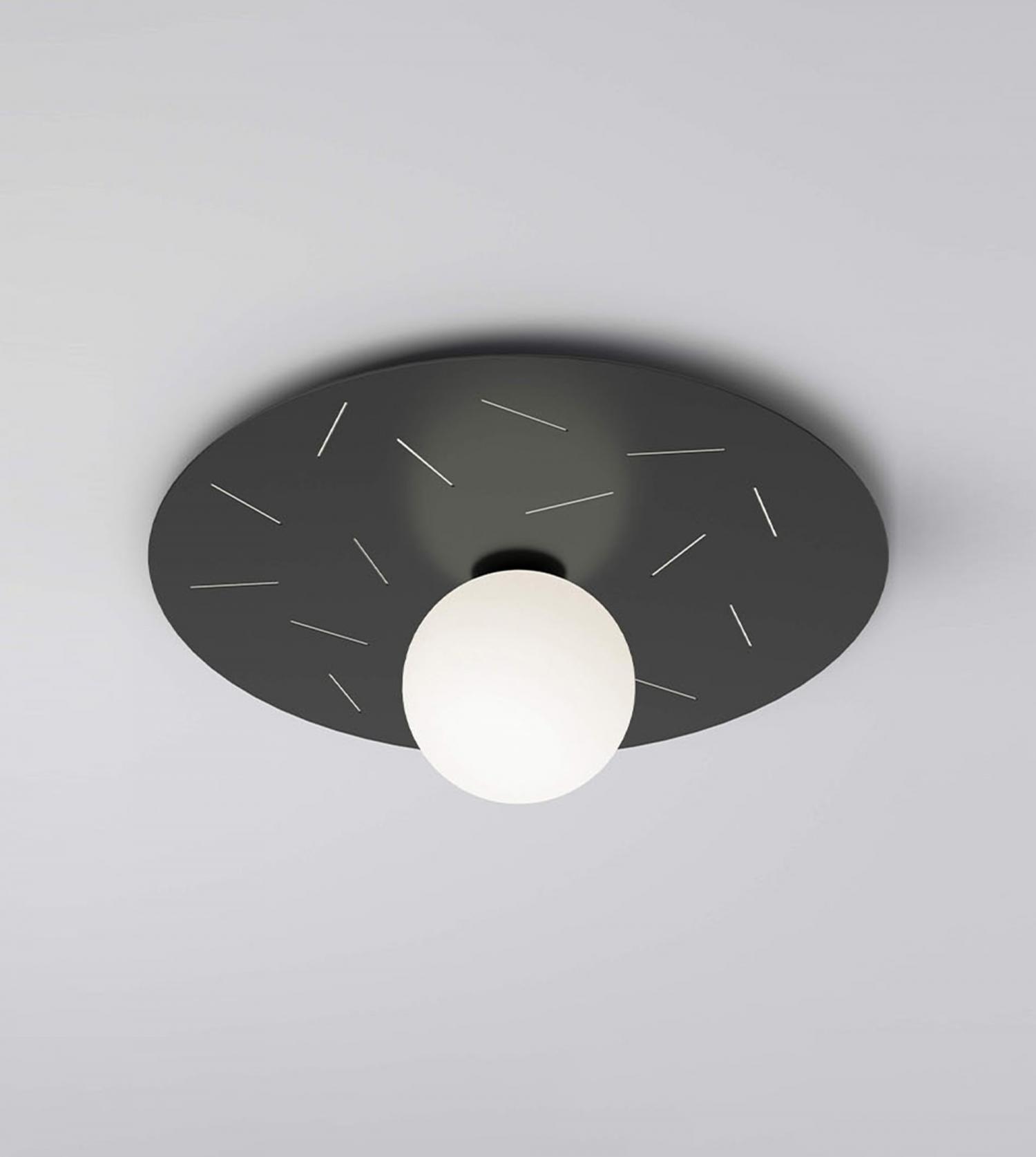 Plafonnier Plate and sphere Sliver perforation - 65cm - Cuts