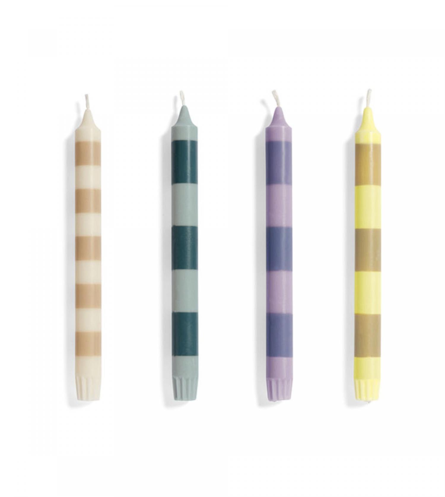 set de 4 bougies Stripe candle HAY