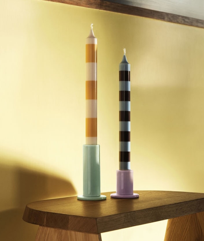 set de 4 bougies Stripe candle HAY