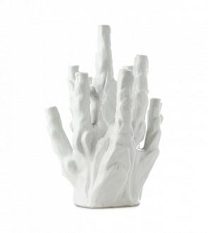 Vase white coral 10 tulips