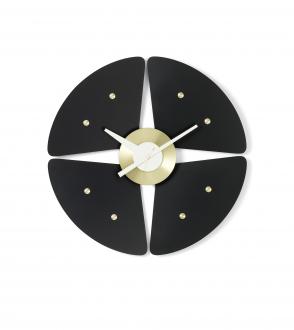 Horloge Petal - noir/laiton